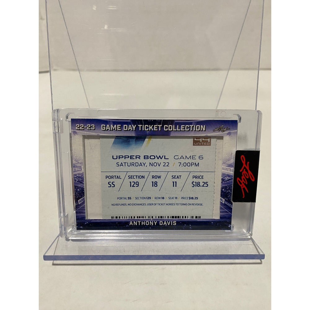 Leaf Trading Card 2022-23 Game Day Ticket Collection Anthony Davis TC-88